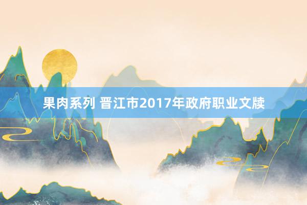 果肉系列 晋江市2017年政府职业文牍