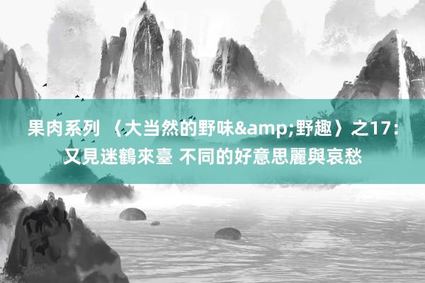 果肉系列 〈大当然的野味&野趣〉之17:又見迷鶴來臺 不同的好意思麗與哀愁