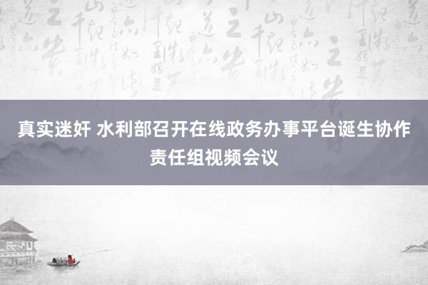 真实迷奸 水利部召开在线政务办事平台诞生协作责任组视频会议